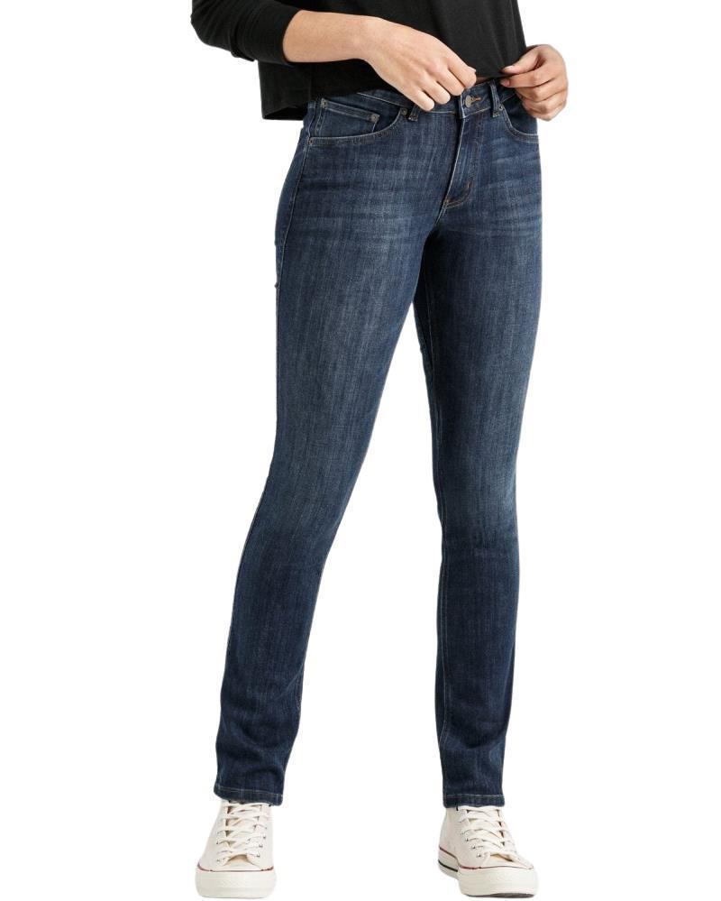 Performance Denim Slim Straight Jeans, 30" Inseam - Wash - Womens - Aged Medium Stone 1