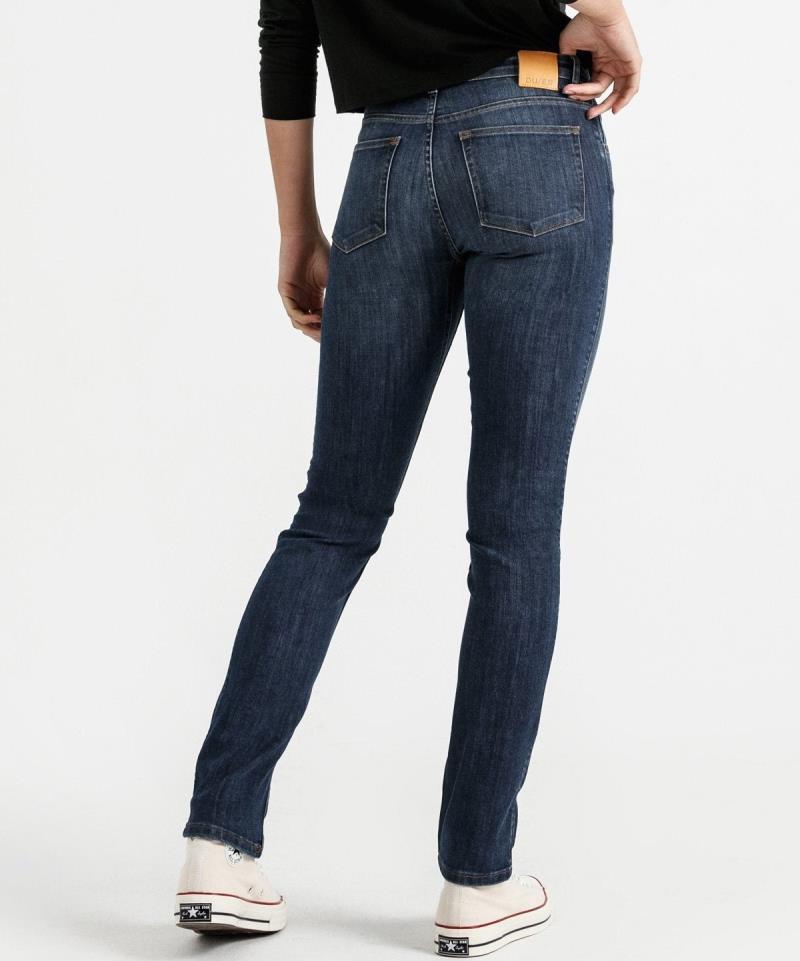 Performance Denim Slim Straight Jeans, 32" Inseam - Wash - Womens - Aged Medium Stone 2