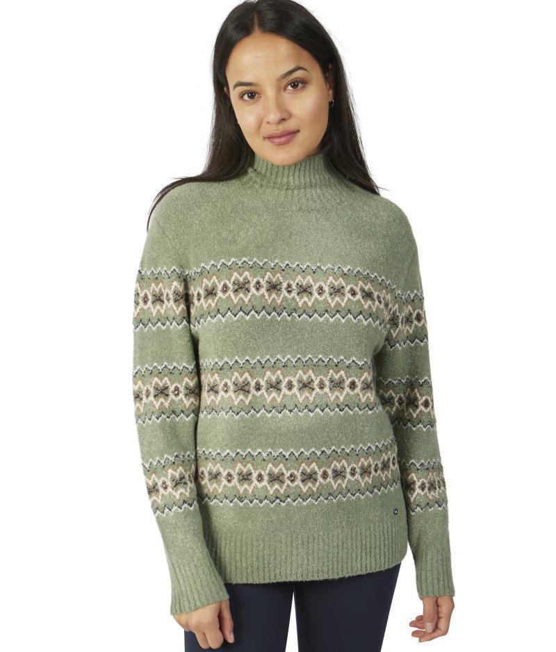 Atna High-Neck Sweater - Womens - Green Frost Fair Isle 1