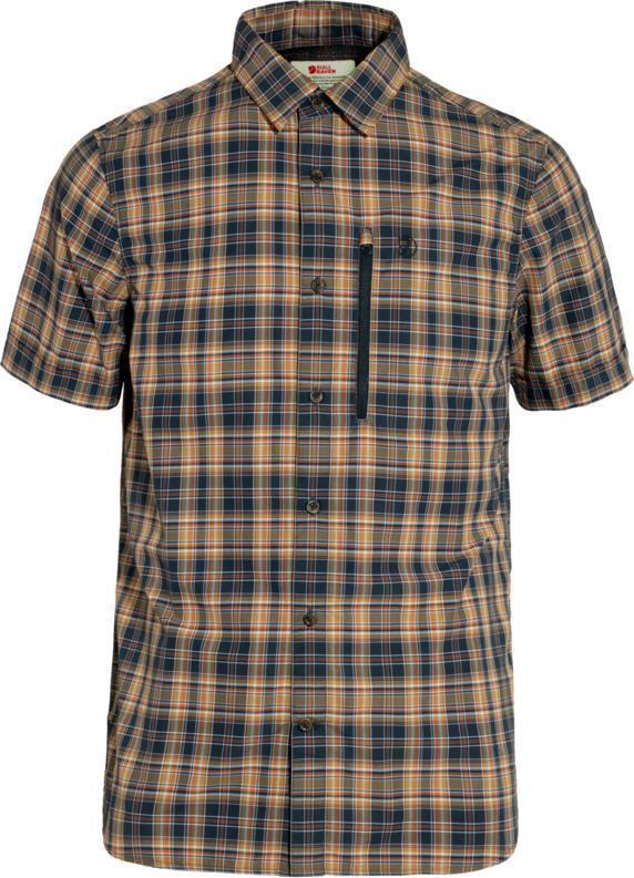 Abisko Hike SS Shirt - Solid - Mens - Dark Navy / Buckwheat Brown 1