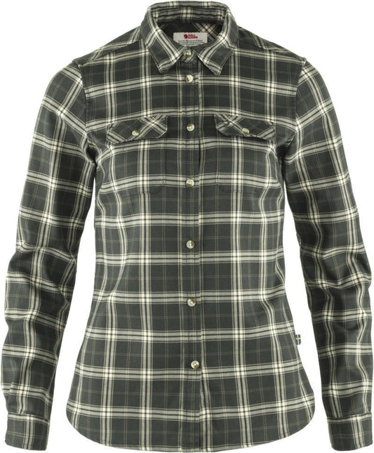 Fjallglim Stretch Shirt LS - Womens - Deep Forest 1