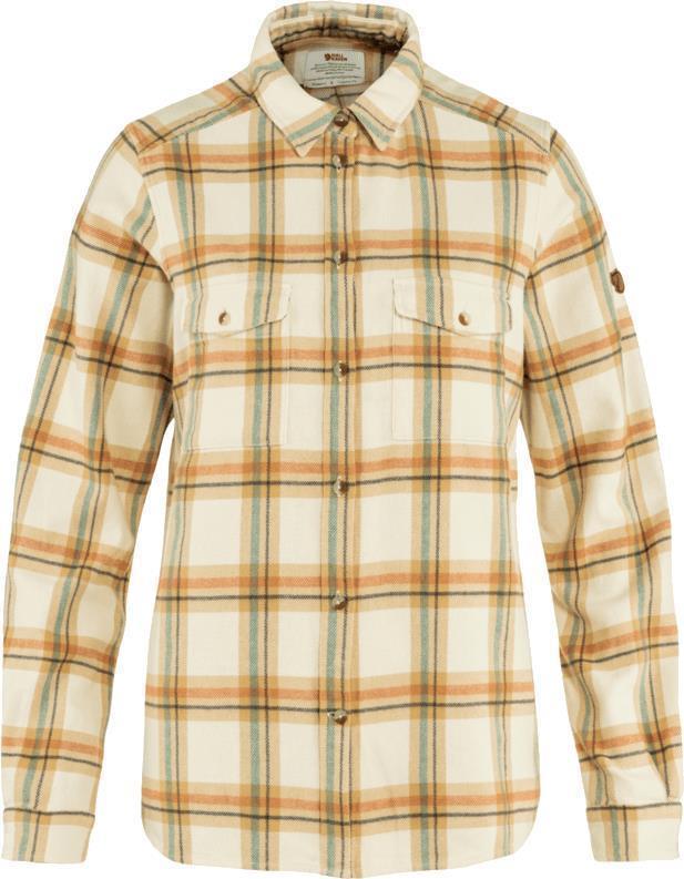 Ovik Heavy Flannel Shirt - Womens - Chalk White / Dune Beige 1