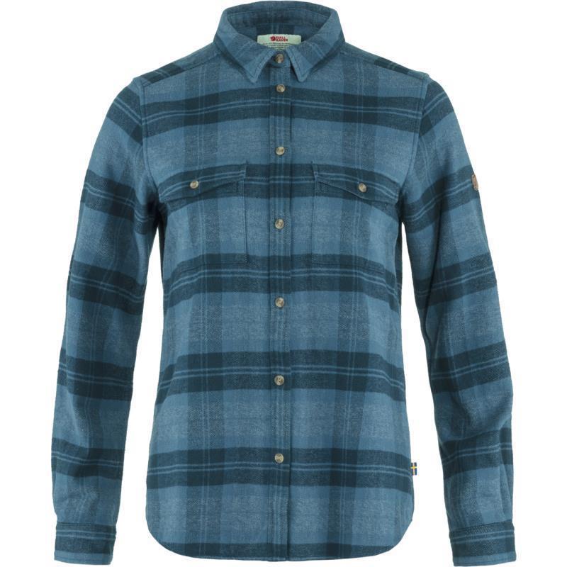 Ovik Heavy Flannel Shirt - Womens - Indigo Blue / Dark Navy 1