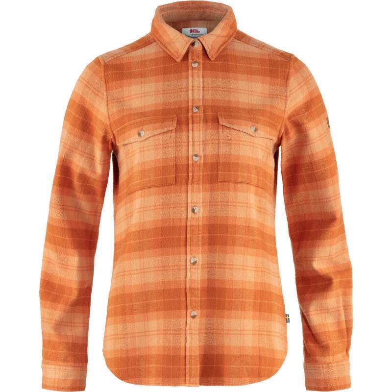 Ovik Heavy Flannel Shirt - Womens - Peach Sand / Desert Brown 1
