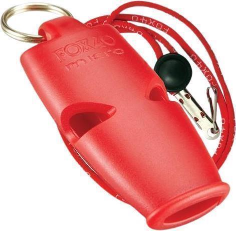 Micro Pealess Whistle with Lanyard - Red 1