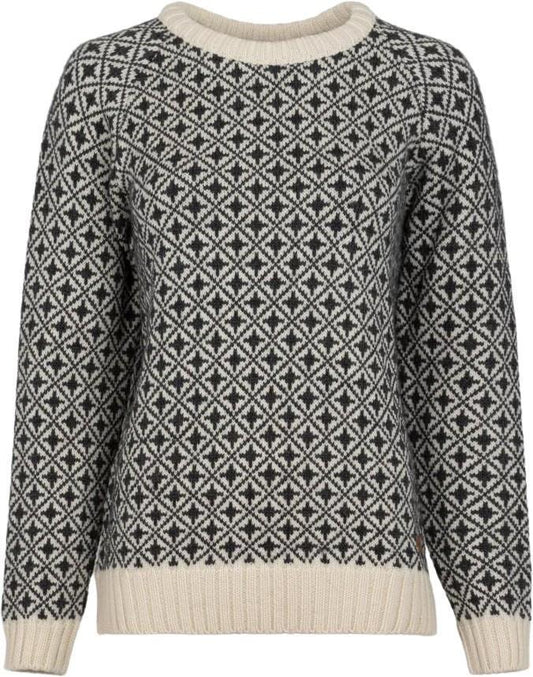 Alma Round Neck Sweater, 100% Merino - Womens - coal 1