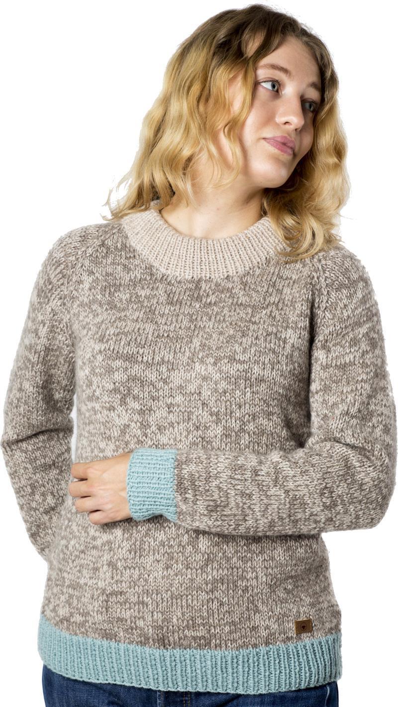 Astra Round Neck Sweater, 100% Merino - Womens - beige 1