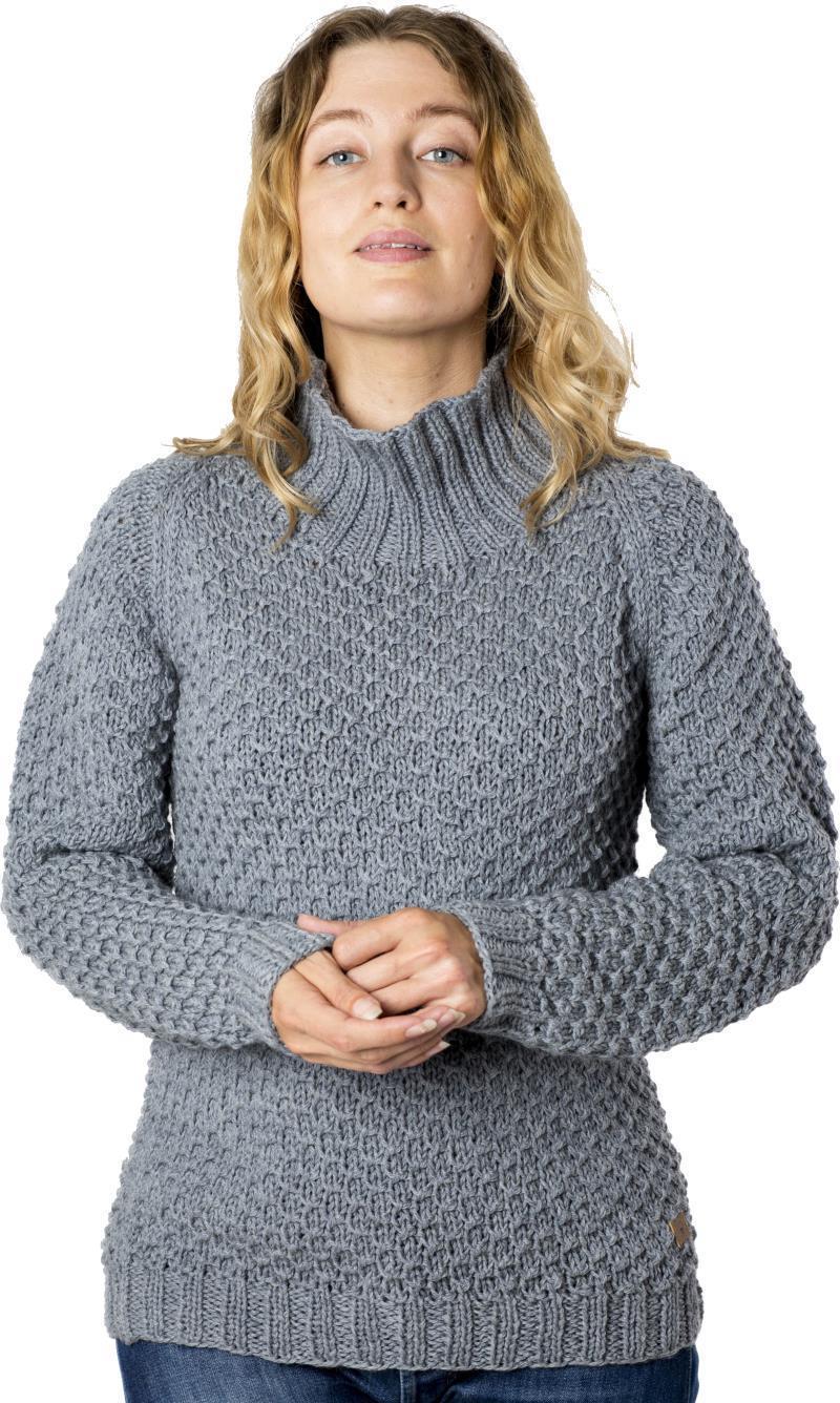 Butterfly High Neck Sweater, 100% Merino - Womens - denim 1