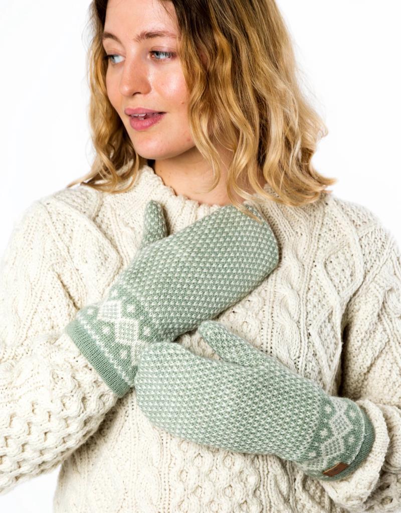 Enya Mittens, 100% Merino - dusty 1