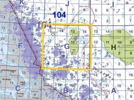 TOPO MAP PAPER 1:50,000 - 104G 1