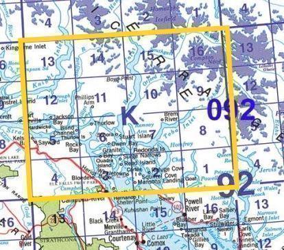 TOPO MAP PAPER 1:50,000 - 92K 1