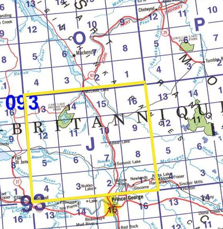 TOPO MAP PAPER 1:50,000 - 93J 1