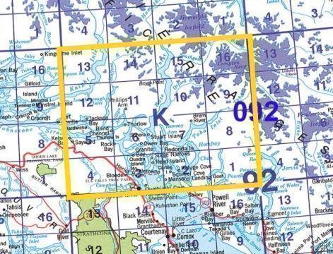 TOPO MAP PAPER 1:50,000 - 94K 1