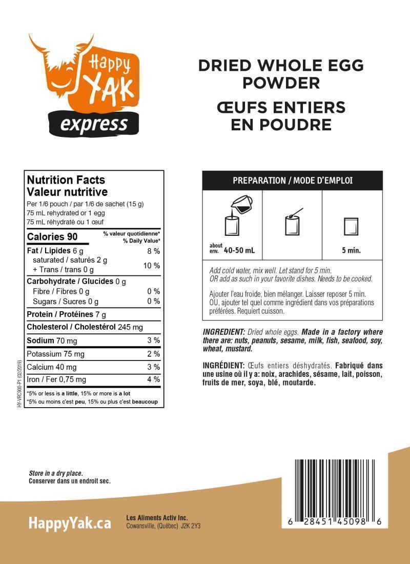 Dried Whole Eggs Powder - 1 Portion - Not Applicable 2