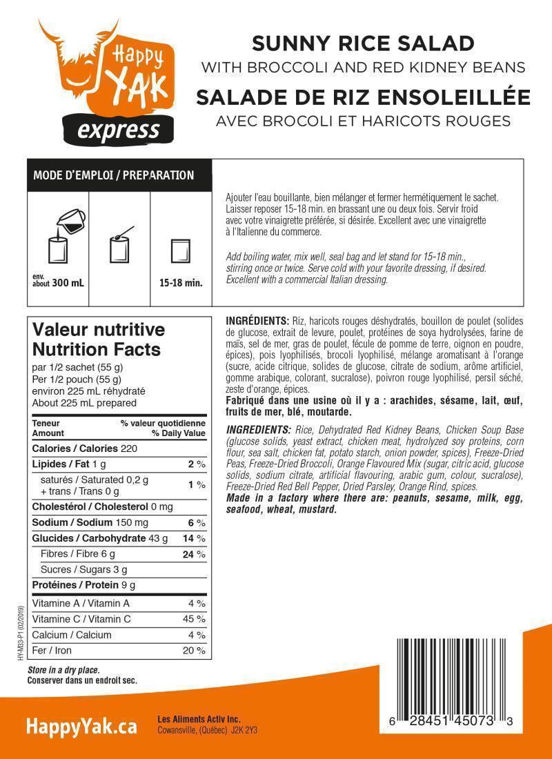 Sunny Rice Salad w/ Broccoli & Red Kidney Beans - 1 Portion - Not Applicable 2