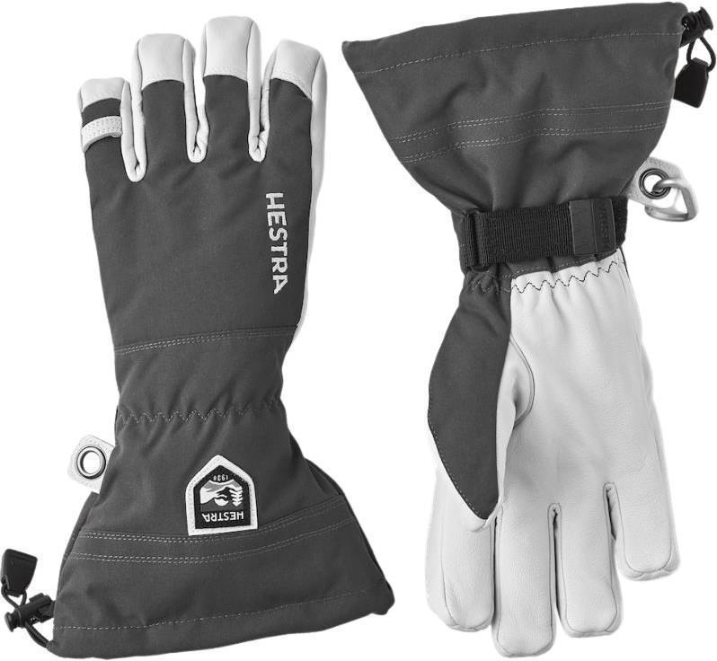 Army Leather Heli Ski Gloves - Grey 2