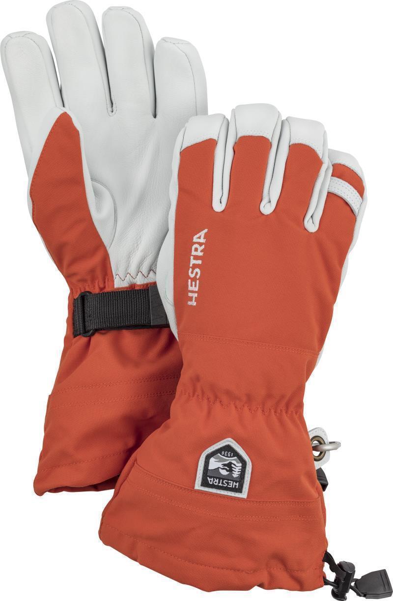Army Leather Heli Ski Gloves - Light Red 1
