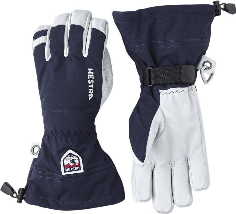 Army Leather Heli Ski Gloves - Navy 2