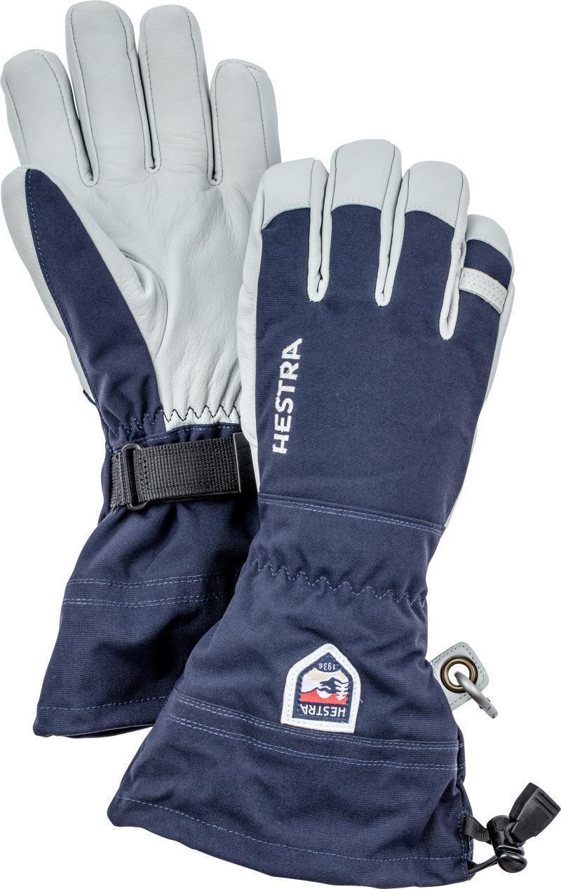 Army Leather Heli Ski Gloves - Navy 1
