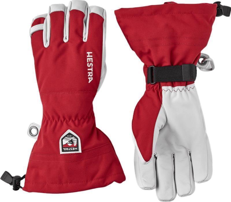 Army Leather Heli Ski Gloves - Red 2