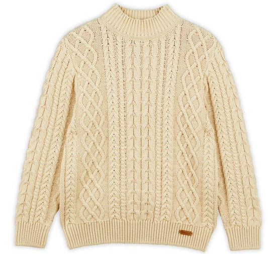 Fisherman Sweater - Womens - Oatmeal 1