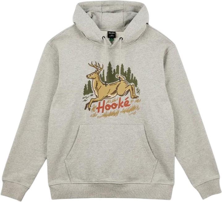 Jumping Deer Pullover Hoodie - Mens - Heather Grey 1