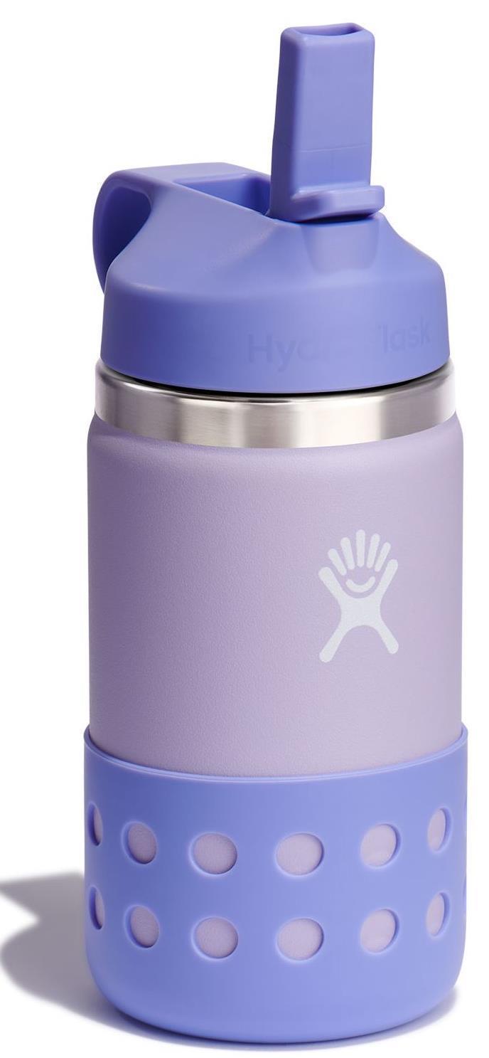 354ml / 12oz Wide Mouth w/ Straw Lid & Boot - Kids - Wisteria 2