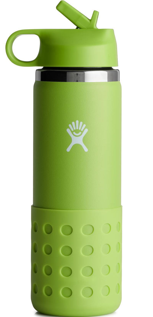 591ml / 20oz Wide Mouth w/ Straw Lid & Boot - Kids - Seagrass 1