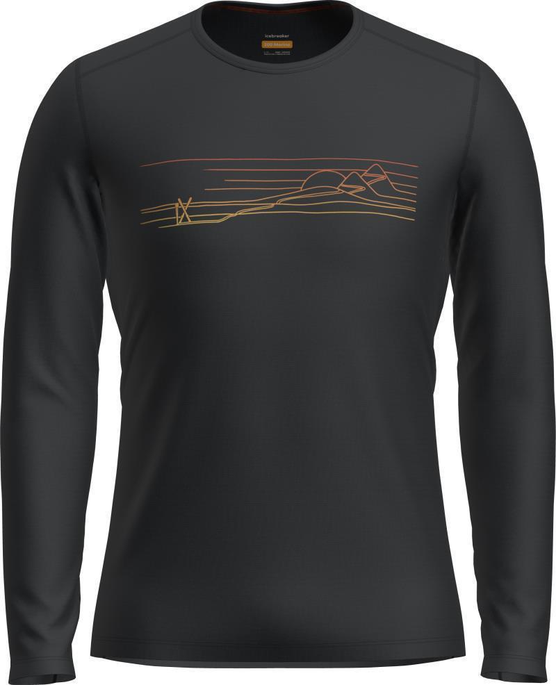 200 Oasis LS Crewe - Ski Stripes - Mens - Black 1
