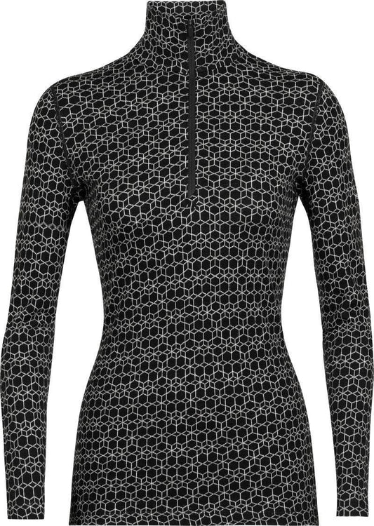 250 Vertex LS Half Zip - Alpine Geo - Womens - Black / Snow - Jacquard 1