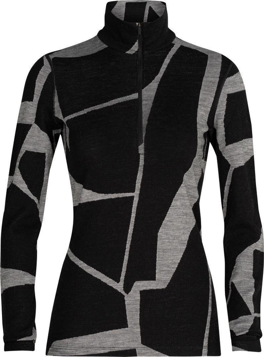 250 Vertex LS Half Zip - Fractured Landscapes - Womens - Black 1