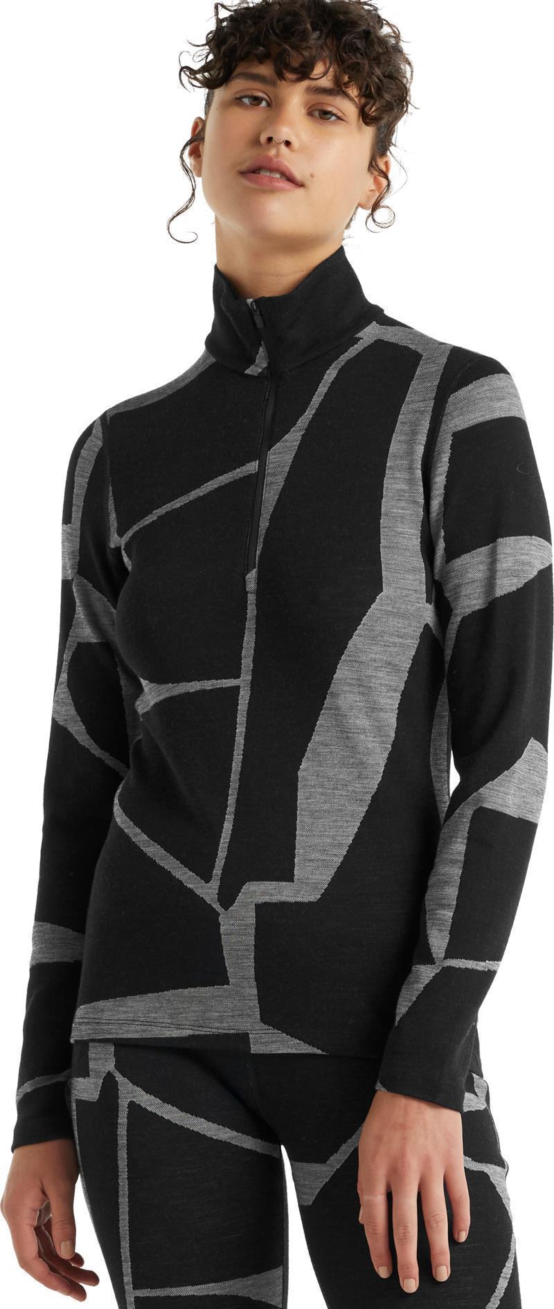 250 Vertex LS Half Zip - Fractured Landscapes - Womens - Black 2