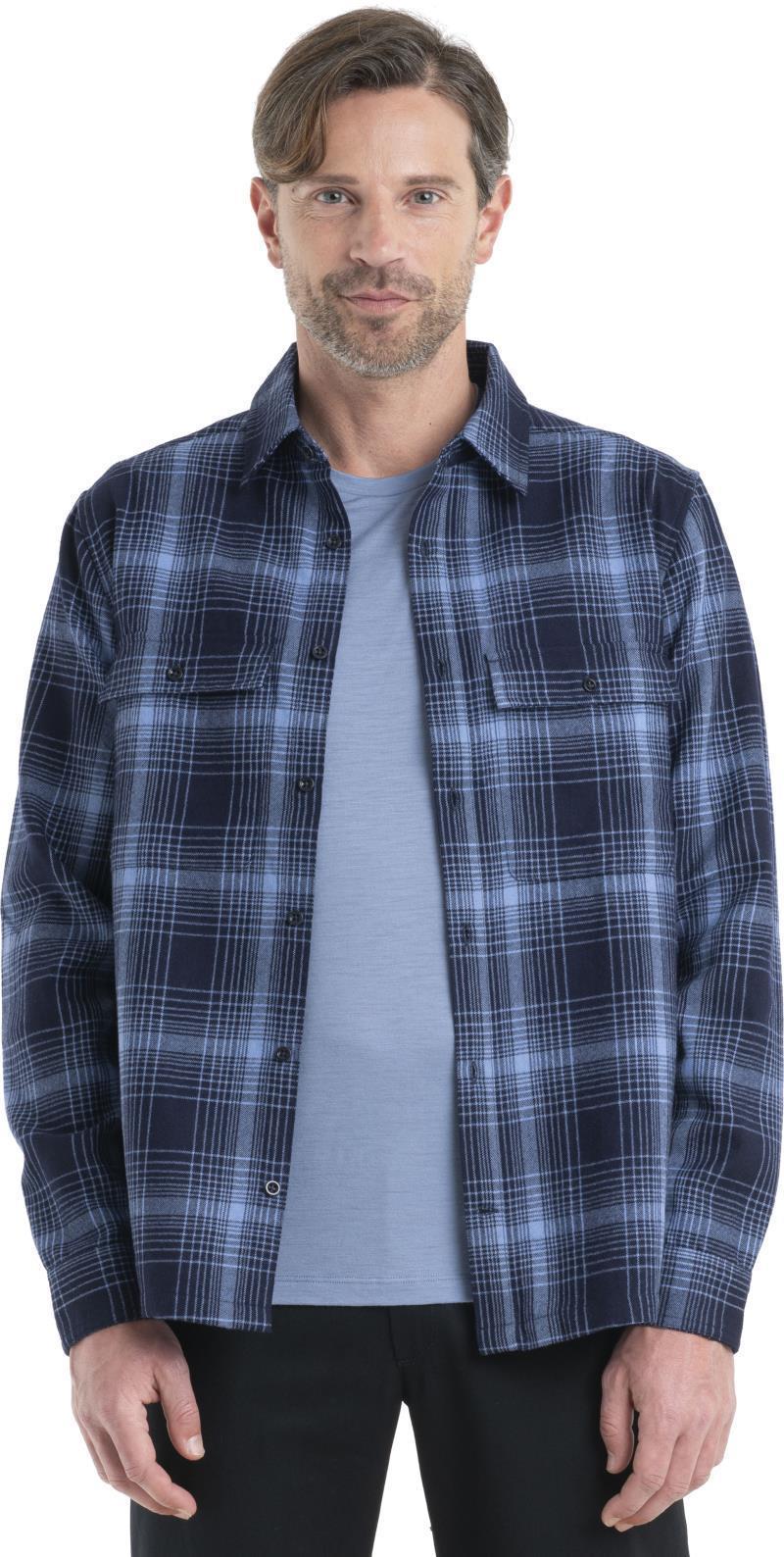 Dawnder LS Flannel Shirt Plaid - Mens - Midnight Navy / Kyanite 1