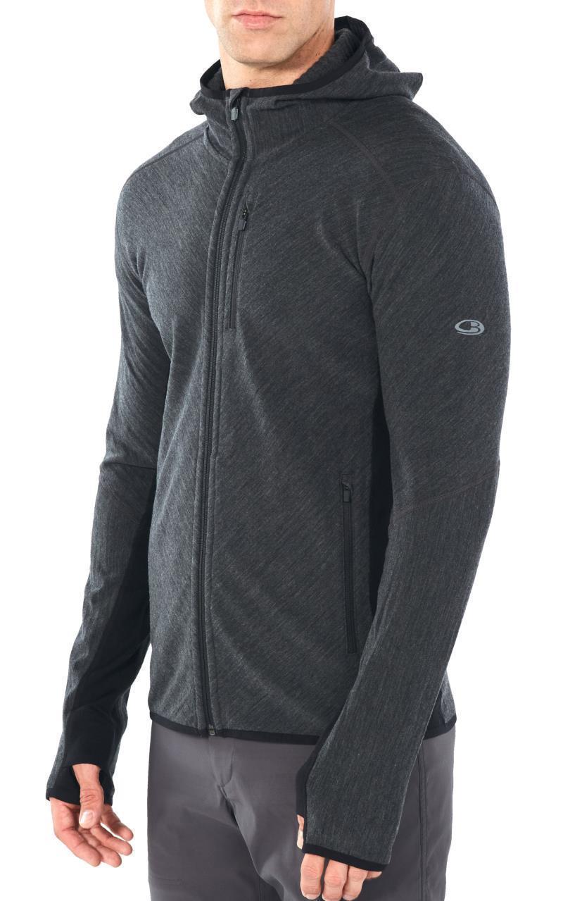 Descender LS Zip Hood - Mens - Jet Heather / Black 4