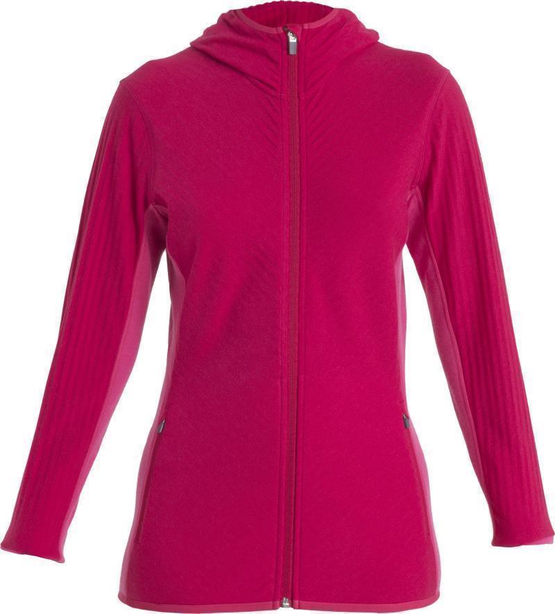 Descender LS Zip Hood - Womens - Electron Pink / Tempo 1