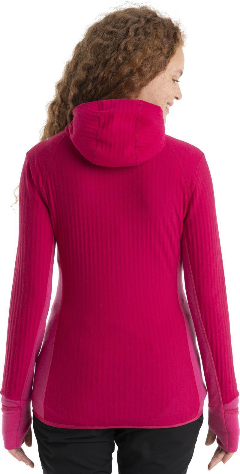 Descender LS Zip Hood - Womens - Electron Pink / Tempo 4