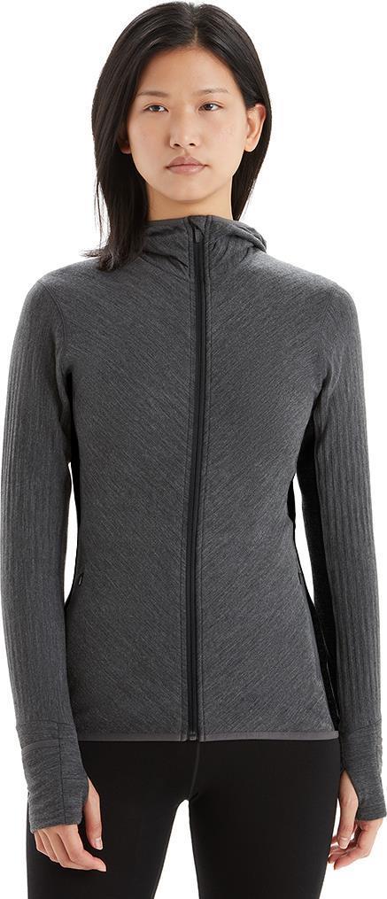 Descender LS Zip Hood - Womens - Jet Heather / Black 1