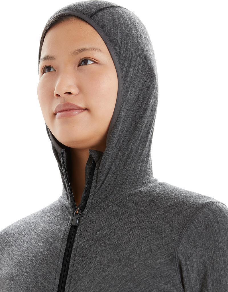 Descender LS Zip Hood - Womens - Jet Heather / Black 2