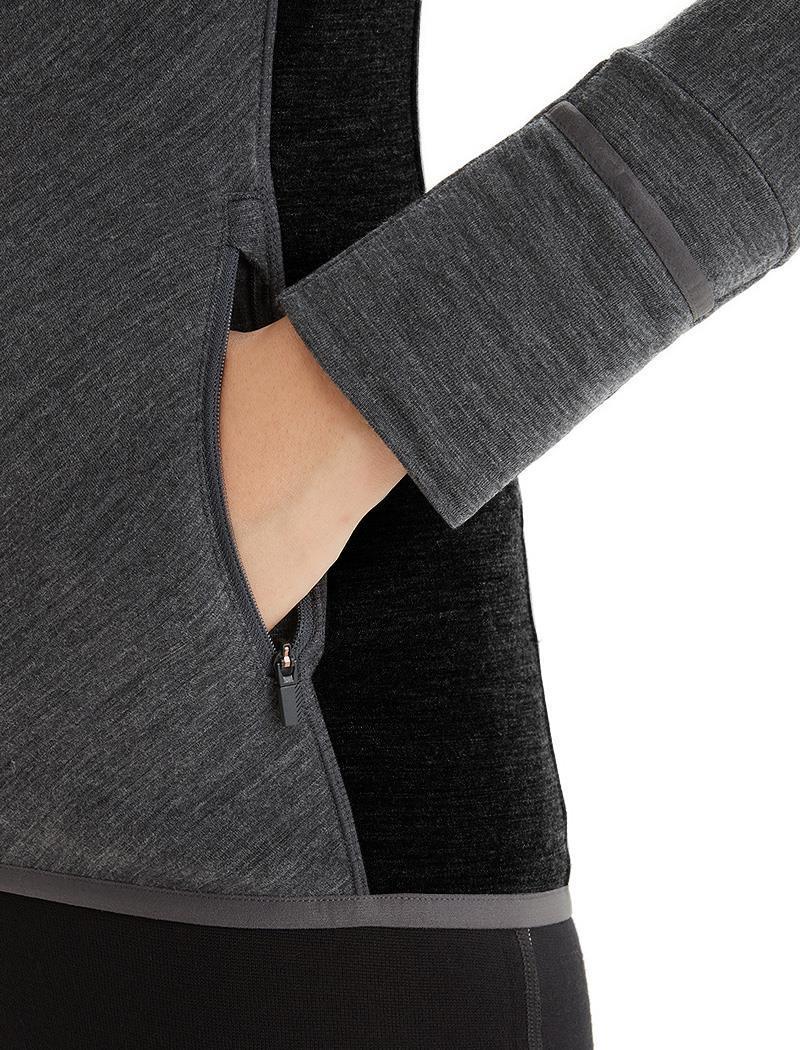 Descender LS Zip Hood - Womens - Jet Heather / Black 3