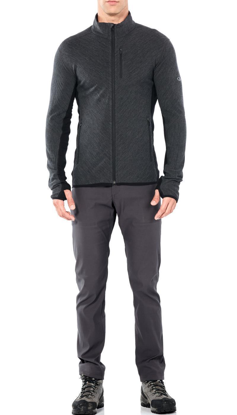 Descender LS Zip - Mens - Jet Heather / Black 4