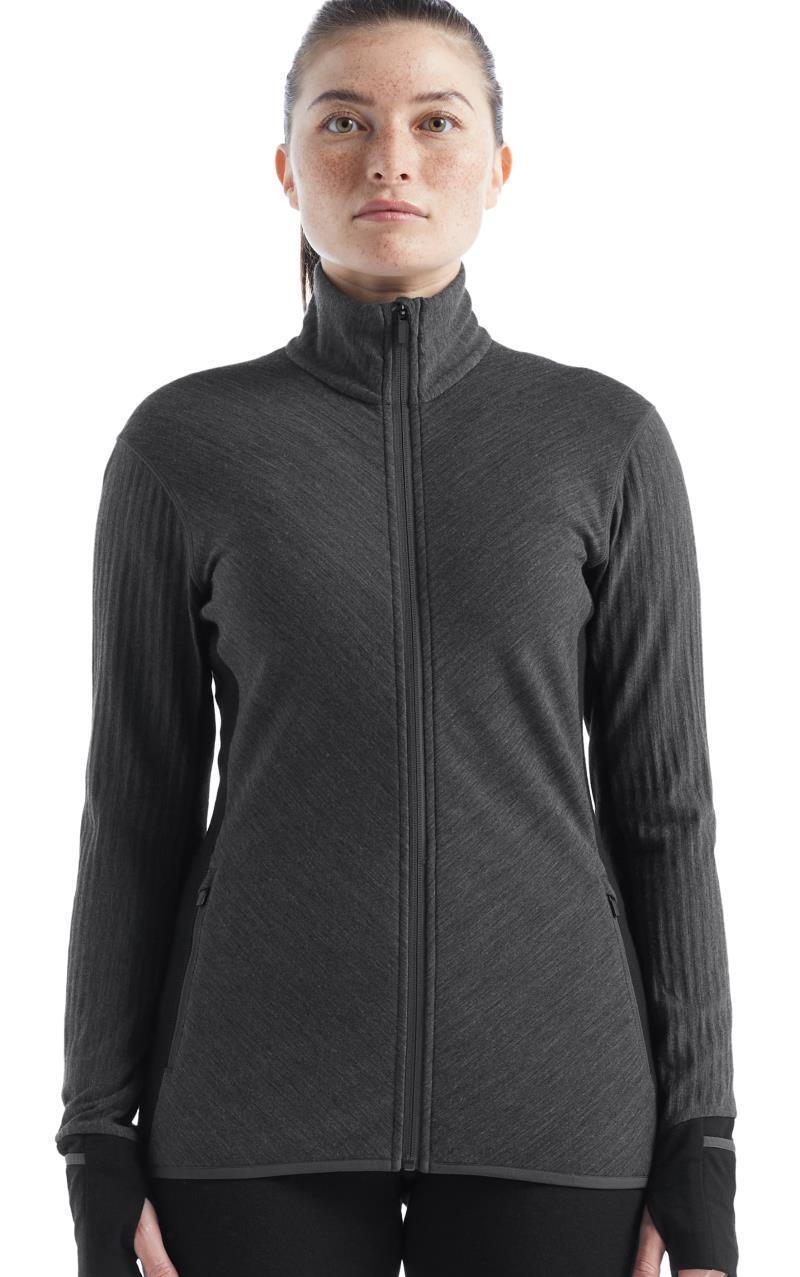 Descender LS Zip - Womens - Jet Heather / Black 2