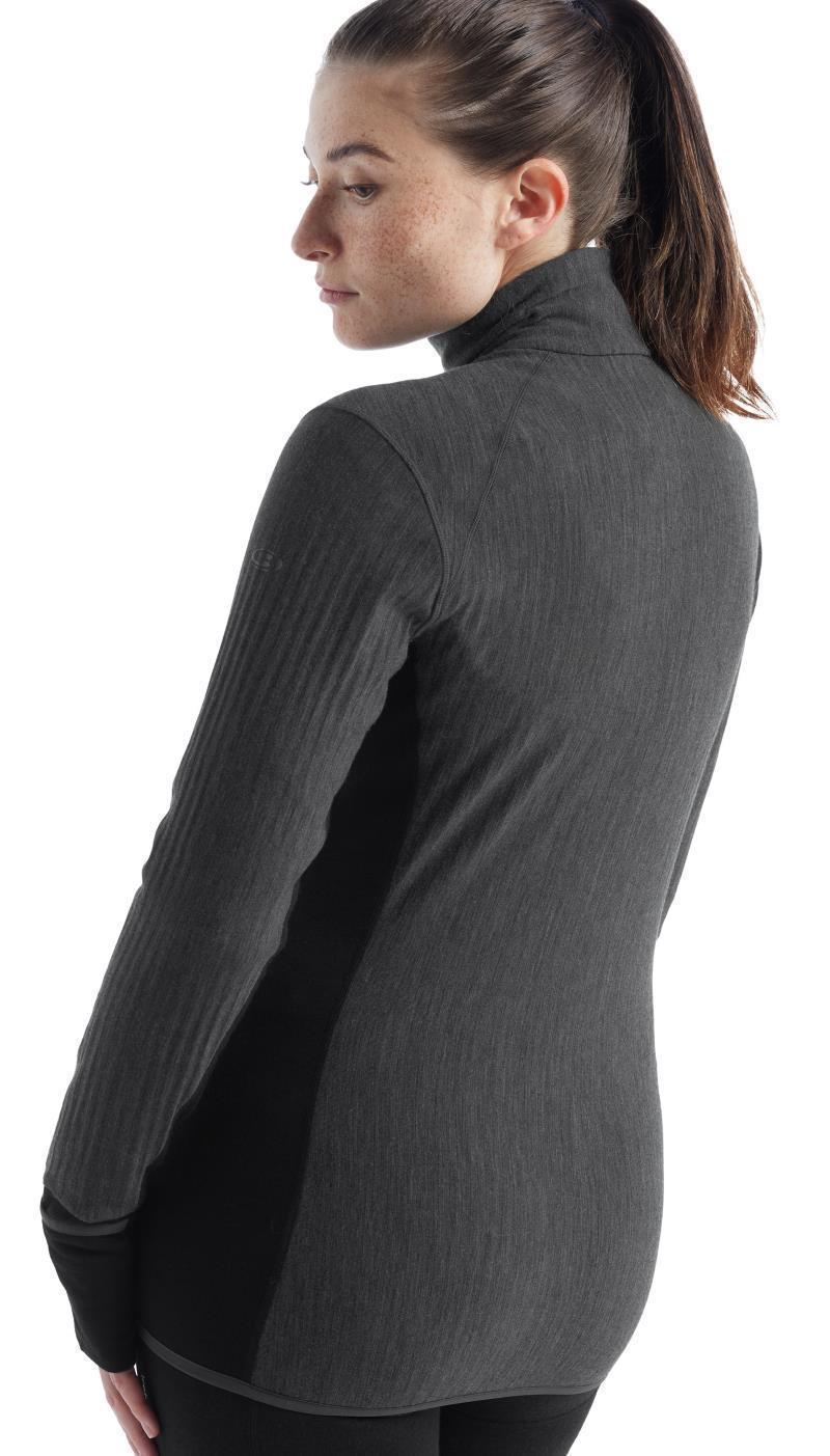 Descender LS Zip - Womens - Jet Heather / Black 3