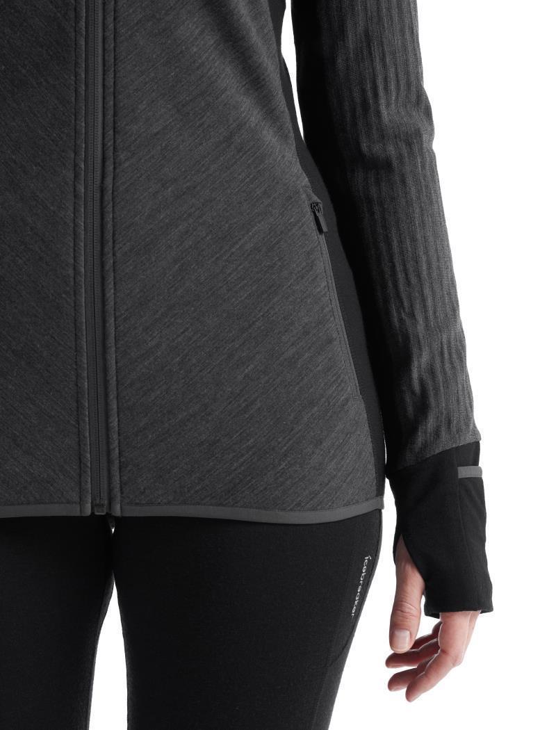 Descender LS Zip - Womens - Jet Heather / Black 5