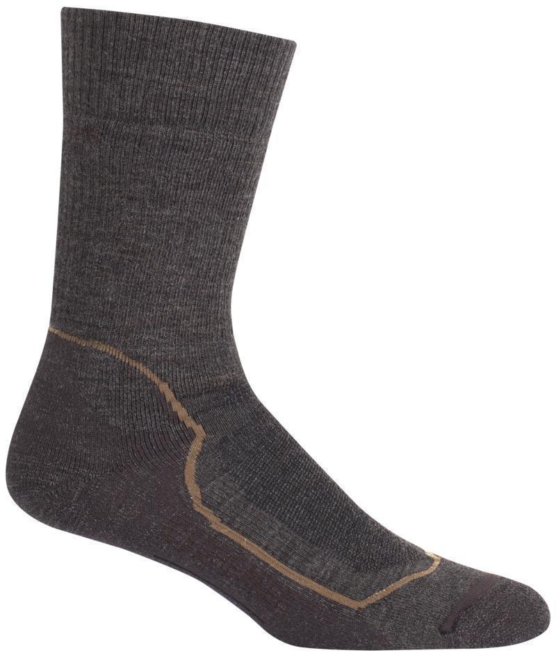 Hike+ Crew Merino Socks - Heavy Cushion - Mens - Earthen Heather / Bark / Dark Straw 1