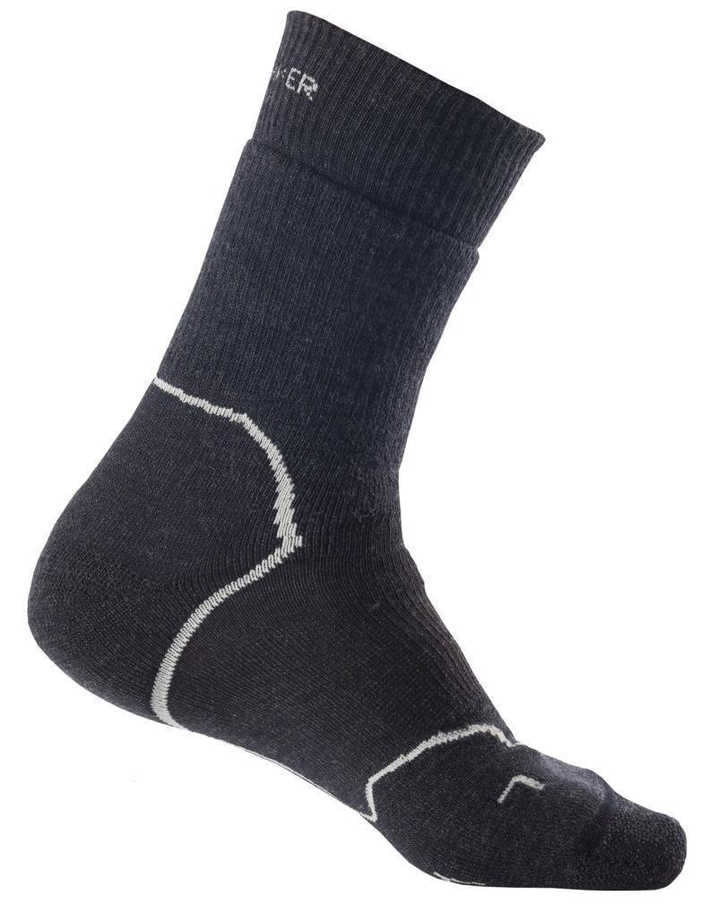 Hike+ Crew Merino Socks - Heavy Cushion - Mens - Jet Melange / Twister / Black 1