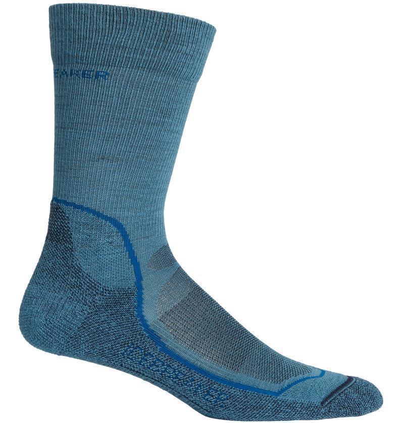 Hike+ Crew Merino Socks - Light Cushion - Mens - Thunder / Isle / Midnight Navy 1
