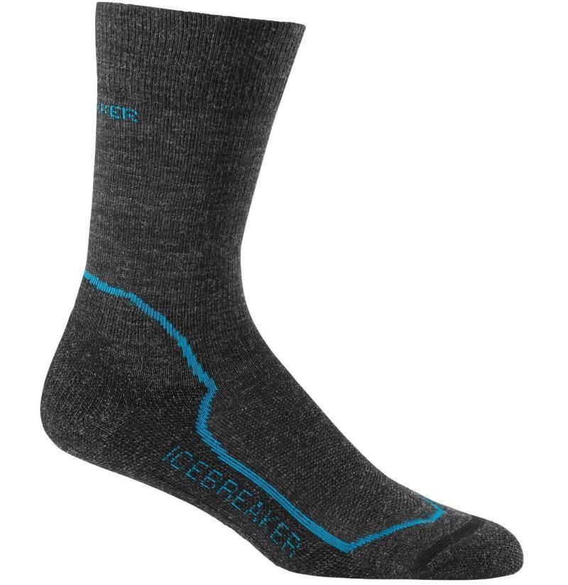 Hike+ Crew Merino Socks - Light Cushion - Womens - Jet Heather / Cruise / Black 1
