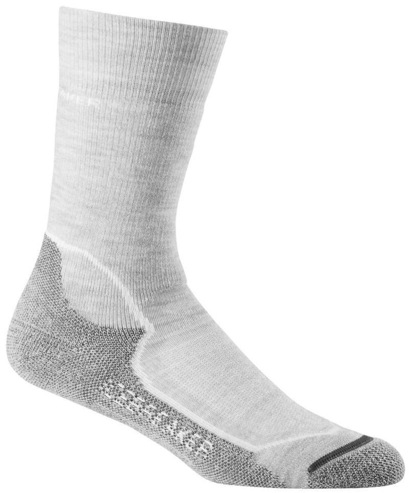 Hike+ Crew Merino Socks - Medium Cushion - Womens - Blizzard Heather / White / Oil 1