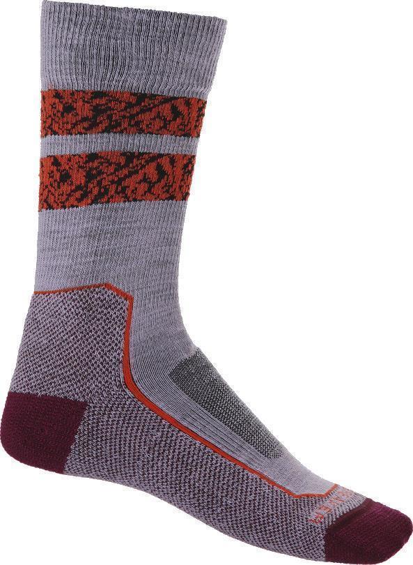 Hike+ Crew Socks - Light Cushion - Natural Summit - Womens - Purple Gaze / Go Berry 1