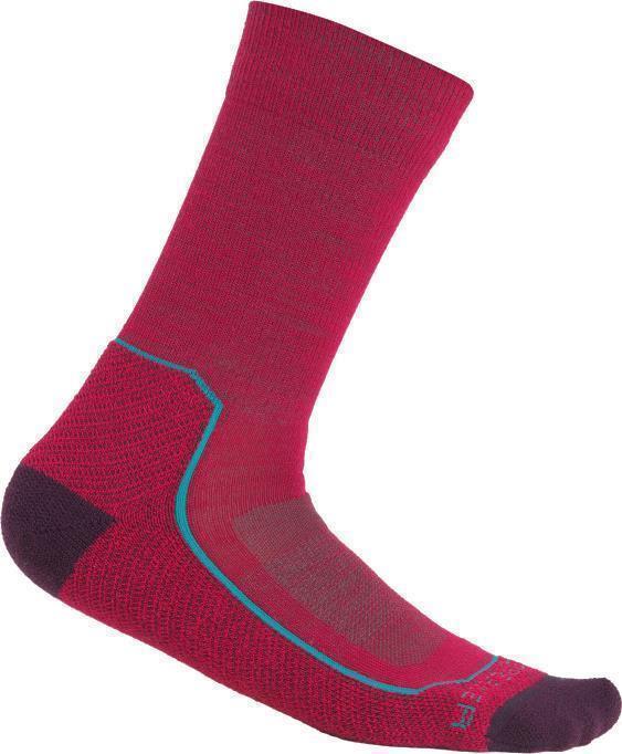 Hike+ Crew Socks - Light Cushion - Womens - Electron Pink / Nightshade / Flux Green 1